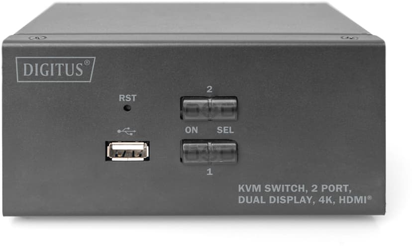 Digitus 2-porttinen Dual Display 4K HDMI KVM -kytkin