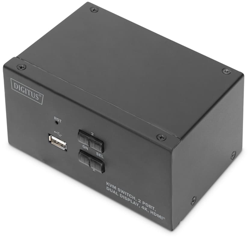 Digitus 2-porters Dual Display 4K HDMI KVM-svitsj