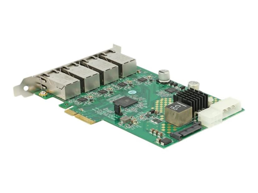 Delock Nätverkskort 4-port med PoE+
