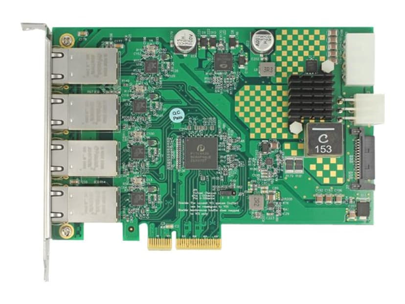 Delock Nätverkskort 4-port med PoE+