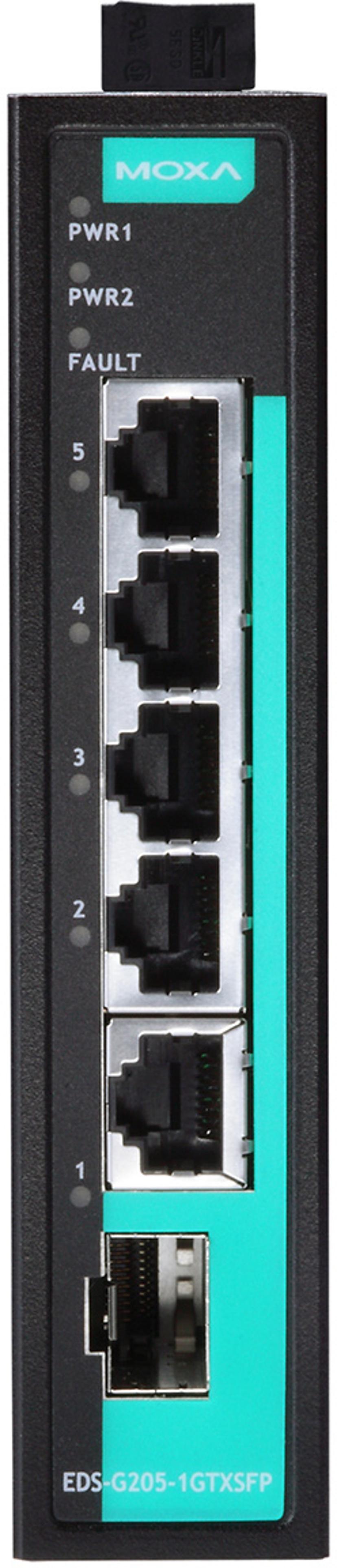 Moxa EDS-G205-1GTXSFP Industriell Ohanterad 5-port Switch