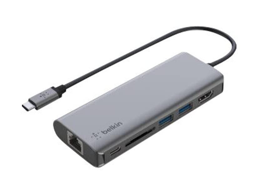 Belkin AVC008BTSGY dockingstation USB 3.2 Gen 1 (3.1 Gen 1) Type-C Sort, Grå USB 3.2 Gen 1 (3.1 Gen 1) Type-C