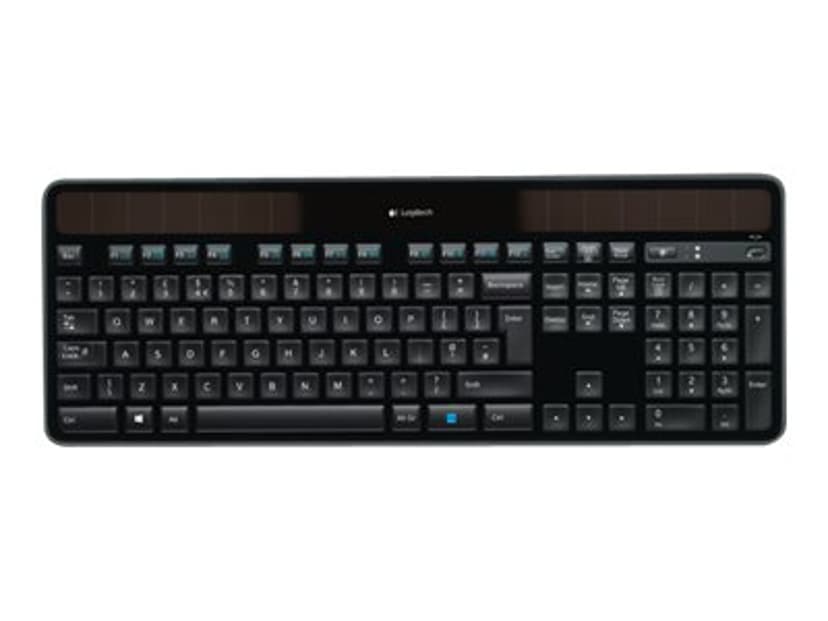Logitech Wireless Solar Keyboard K750 tastatur RF kabel-fri QWERTY Engelsk Sort Trådløs Engelsk