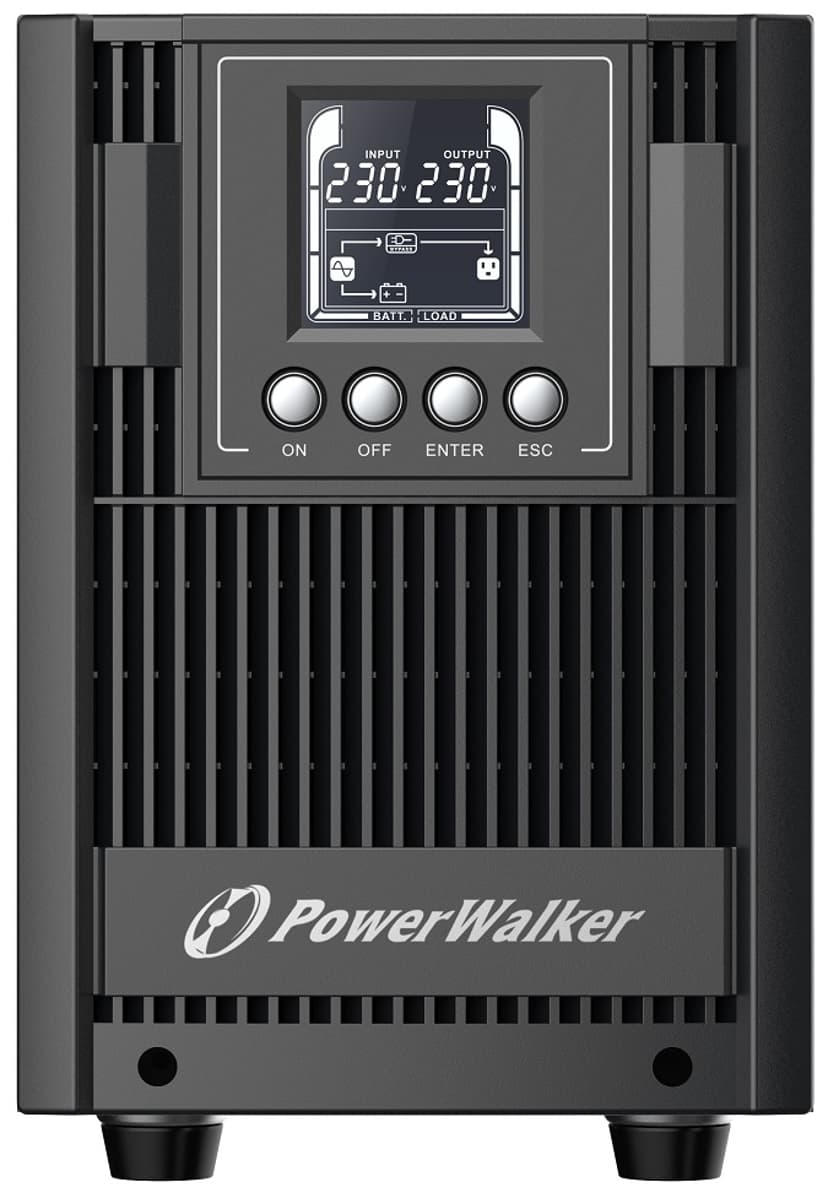 Powerwalker VFI 2000 AT UPS-virtalähde Taajuuden kaksoismuunnos (verkossa) 2 kVA 1800 W 4 AC-pistorasia(a)