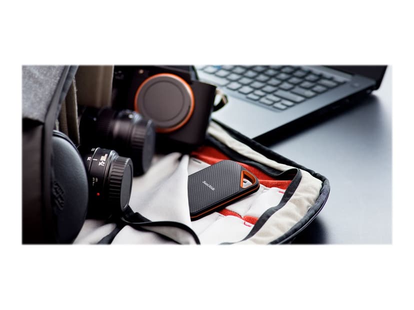 SanDisk EXTREME PRO Portable SSD V2 4TB USB Type-C Sort, Oransje