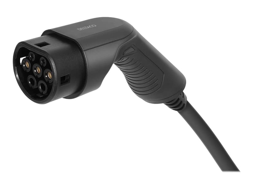 Deltaco E-CHARGE, CABLE TYPE 2 - TYPE 2, 3 PHASE, 16A, 3M 3m Sort
