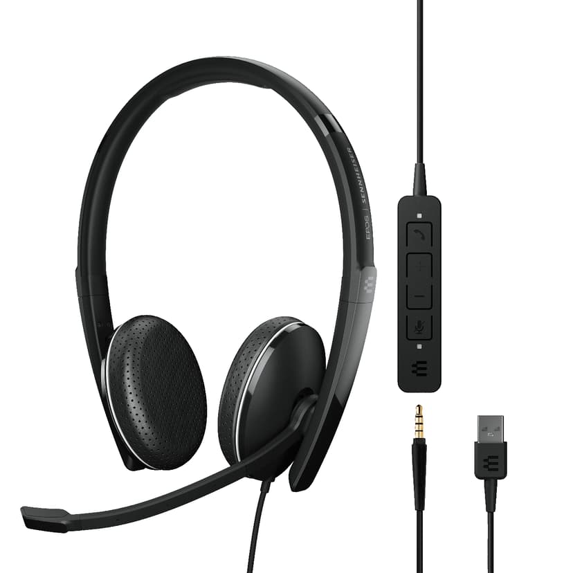 EPOS ADAPT 165 II Stereo USB-C Avaya, Cisco Webex, Google Voice, Google Meet, Swyx, Google Chromebook, Amazon Chime Svart