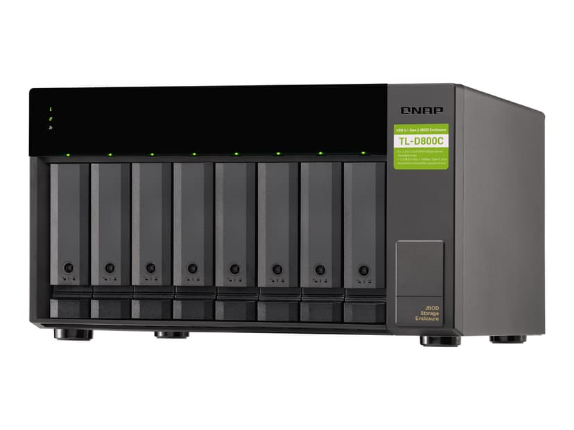 QNAP TL-D800C harddiskkabinett HDD/SSD-kabinett Sort, Grå 2.5/3.5"
