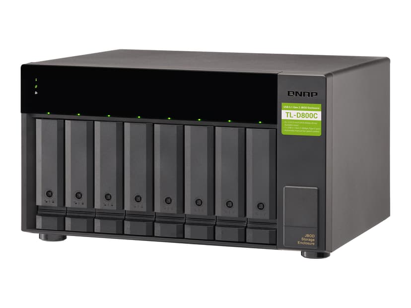QNAP TL-D800C harddiskkabinett HDD/SSD-kabinett Sort, Grå 2.5/3.5"