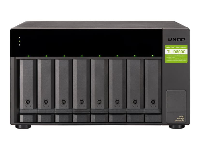 QNAP TL-D800C harddiskkabinett HDD/SSD-kabinett Sort, Grå 2.5/3.5"