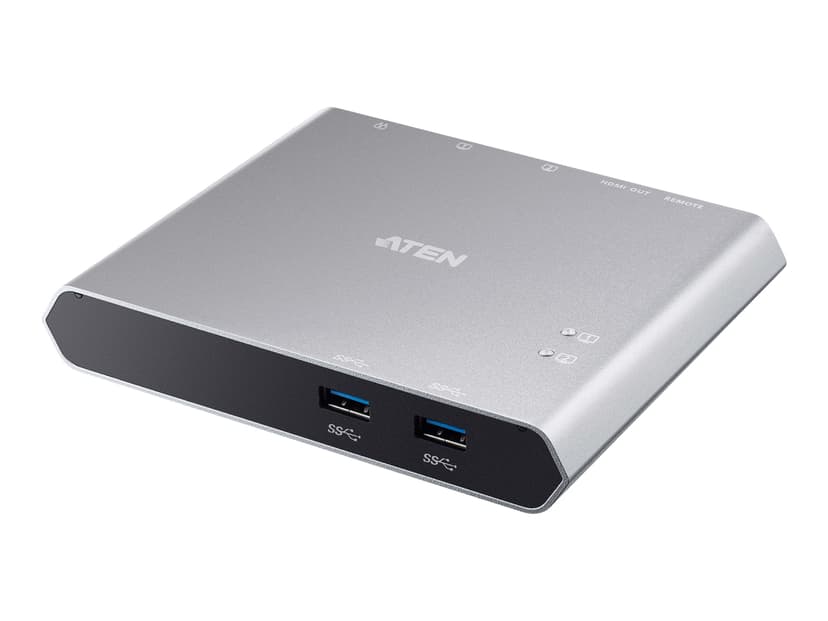 Aten 2-portars USB-C Gen1-kopplingsswitch med Power Pass-through