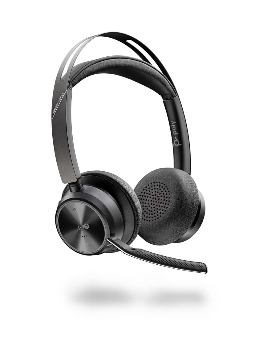 HP Poly Voyager Focus 2 med laddningsställ USB Type-C Svart UC, Microsoft Teams