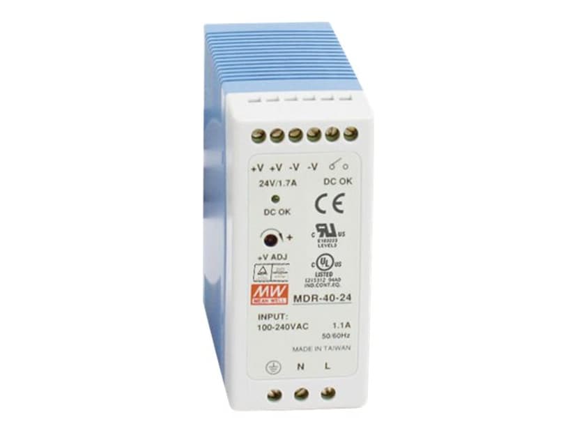 Black Box MDR-40-24 strömförsörjningsenheter 40,8 W Blå, Vit 40.8W