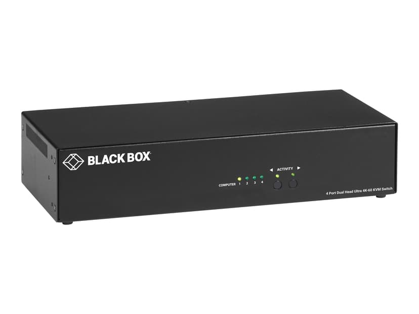 Black Box 4PORT 4K60 HDMI DUAL-HEAD KVM KVM-switchar Svart