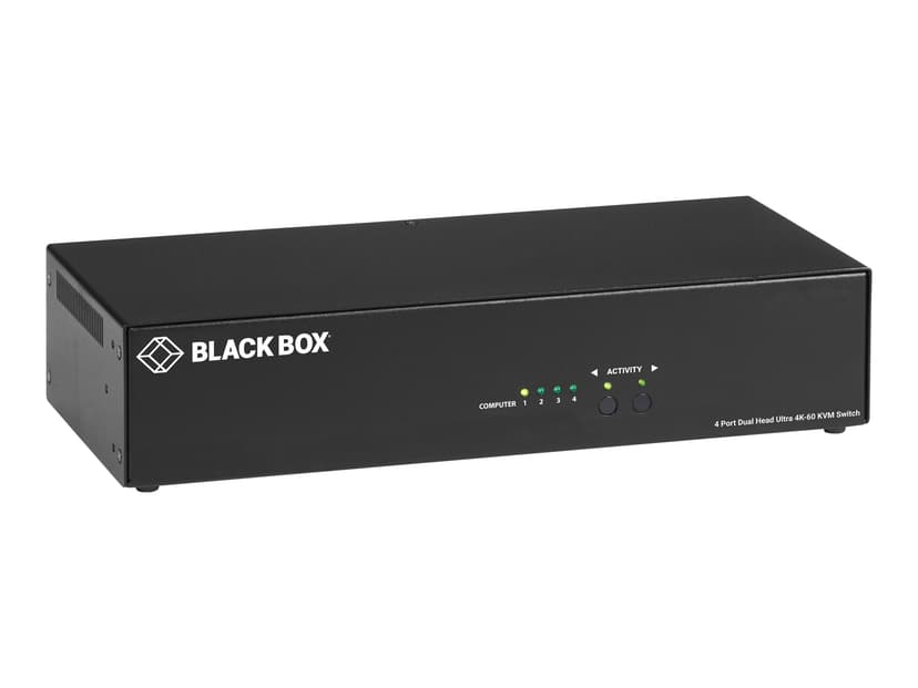 Black Box 4PORT 4K60 HDMI DUAL-HEAD KVM KVM-switchar Svart
