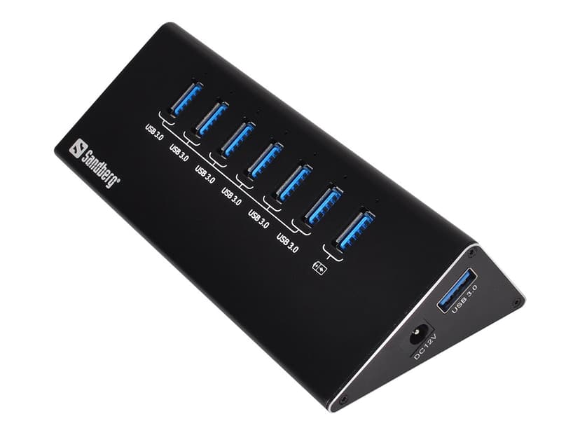 Sandberg 133-82 grensesnitt-hub USB 3.2 Gen 1 (3.1 Gen 1) Micro-B 5000 Mbit/s Sort