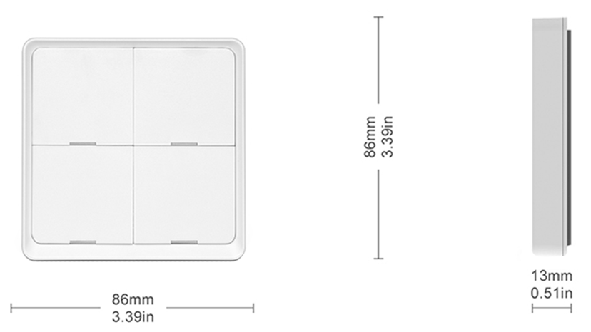 Prokord Smart Home 4-Button Scene Panel (Zigbee 3.0)