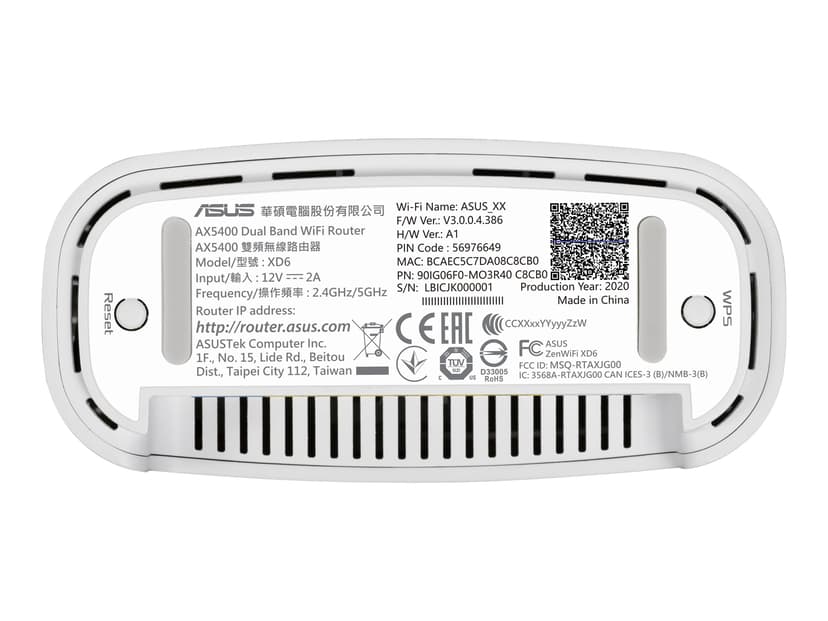 ASUS ZenWiFi XD6 2-pack Kaksitaajuus (2,4 GHz/5 GHz) Wi-Fi 6 (802.11ax) Valkoinen 4 Sisäinen