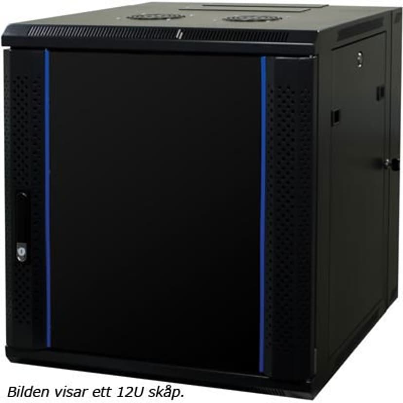 Toten 19" Väggskåp 15U 600X600 Glasdörr Svart
