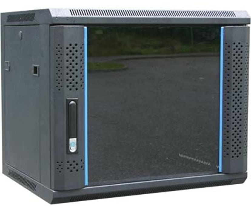 Toten 19" Väggskåp 15U 600X450 Glasdörr Svart
