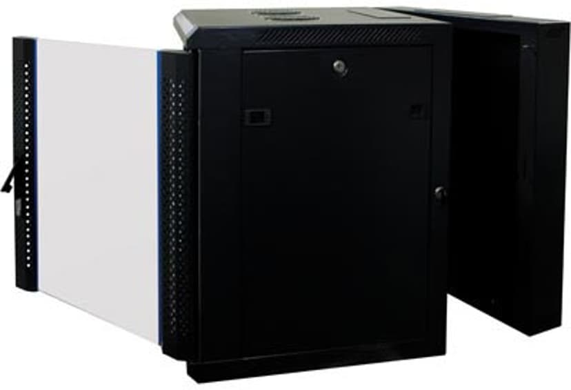 Toten 19" Väggskåp 15U 600X600 Glasdörr Svart