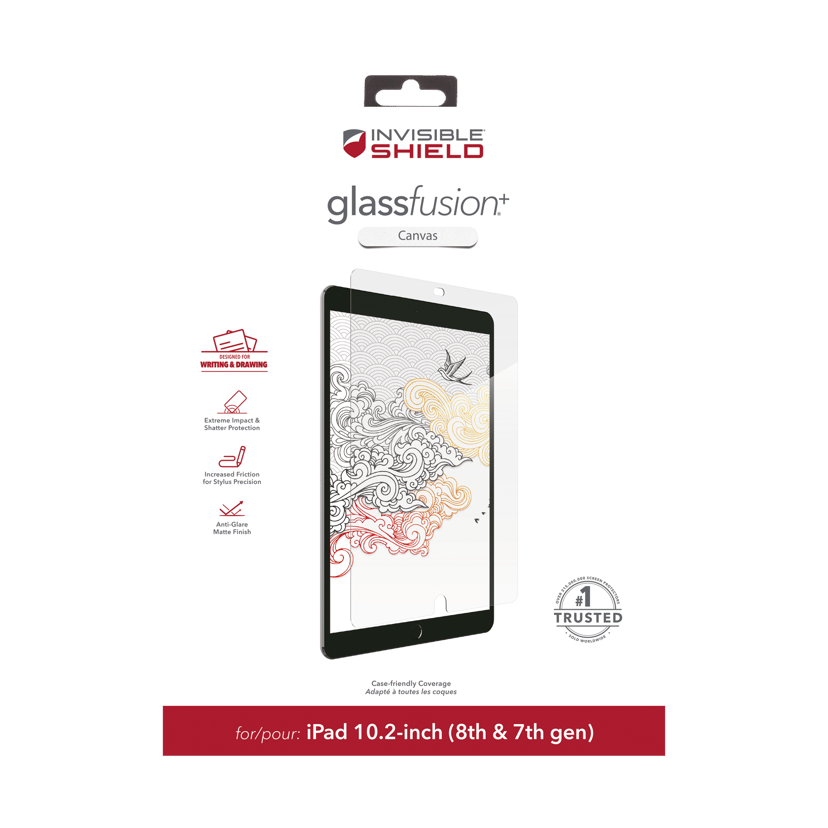 Zagg Glassfusion+ Canvas iPad 10.2" 7th gen, iPad 10.2" 8th gen, iPad 10.2" 9th gen