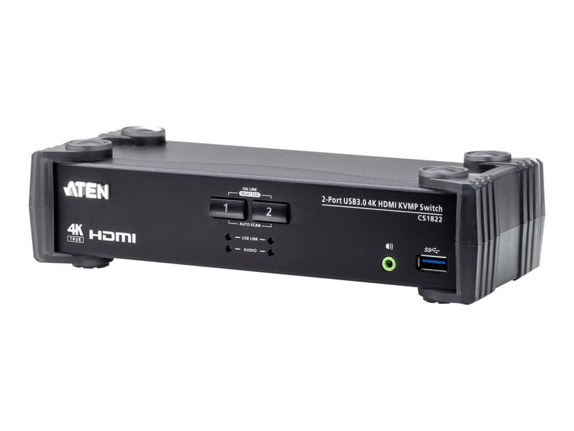 Aten 2-portars USB 3.0 4K HDMI KVMP™ Switch med ljudmixerläge