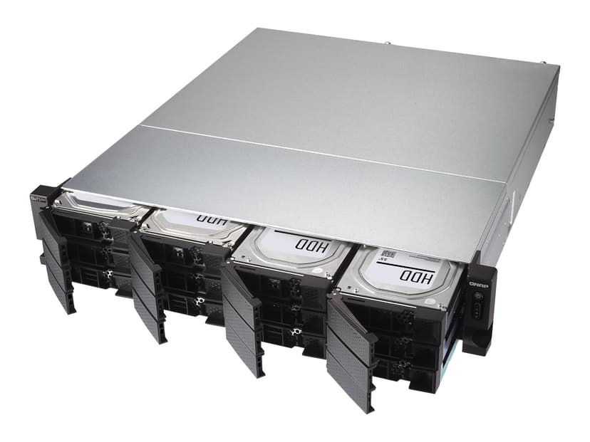 QNAP TS-h1283XU-RP NAS Rack (2U) Nätverksansluten (Ethernet) Svart, Grå E-2236