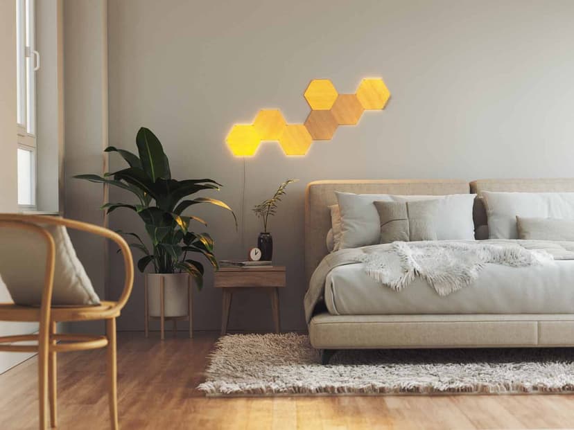 Nanoleaf Elements Wood Lock Hexagons startpakke med 7 paneler