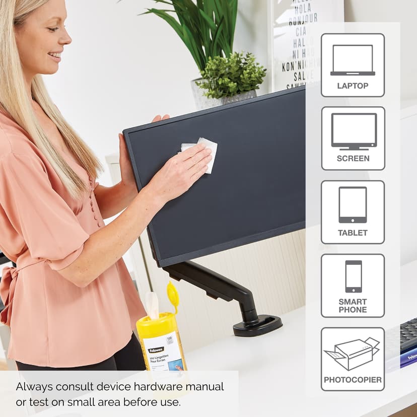 Fellowes Wet Wipes - Screen/LCD/TFT