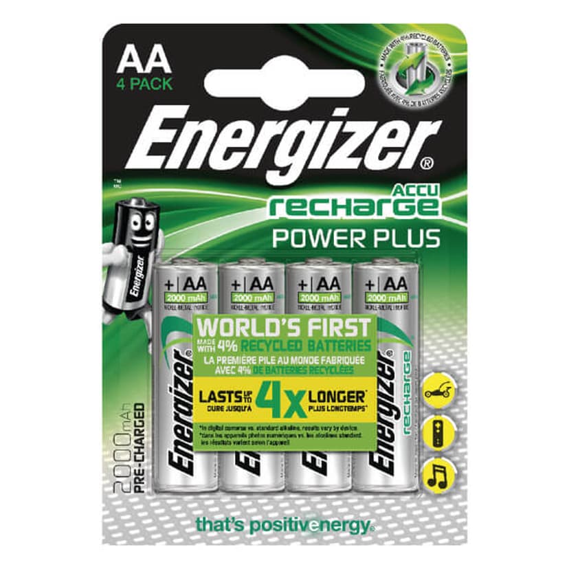 Energizer Batteri AA/LR6 oppladbart NiMh 2000 mAh 4-pakning