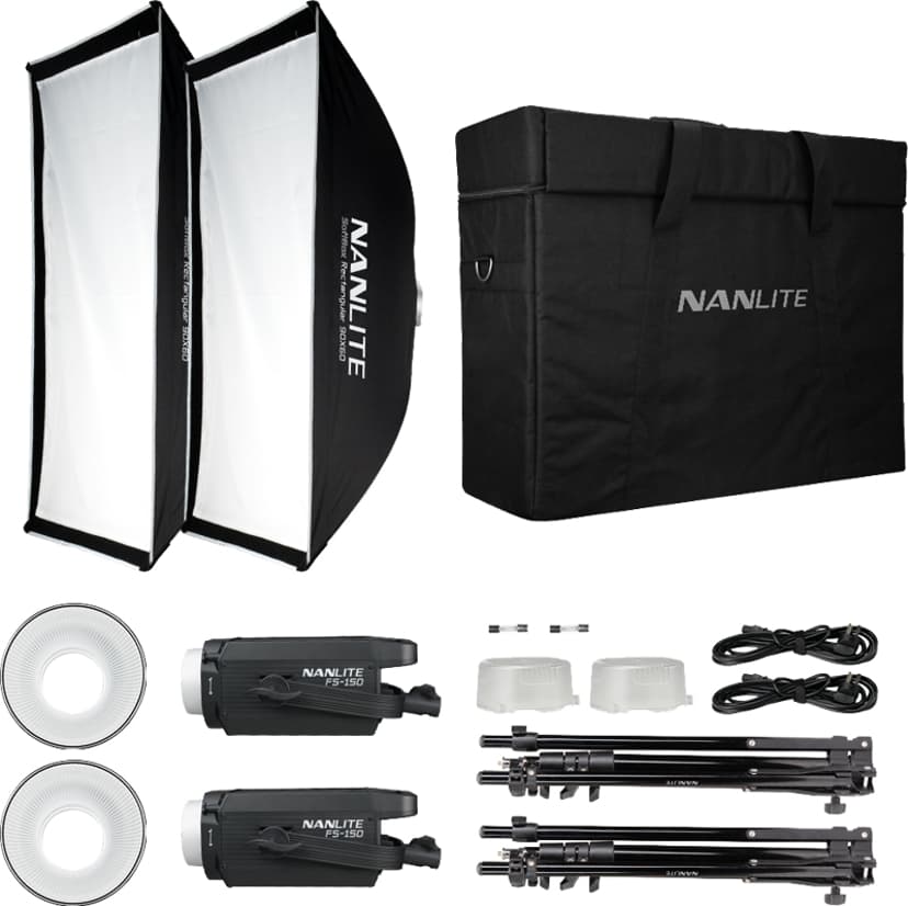 NANLITE FS-150 2-Light studio kit med stativ