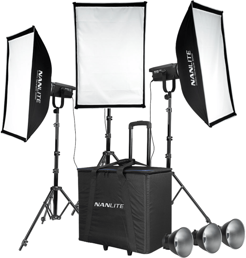NANLITE FS-150 3-Light studio kit med stativ