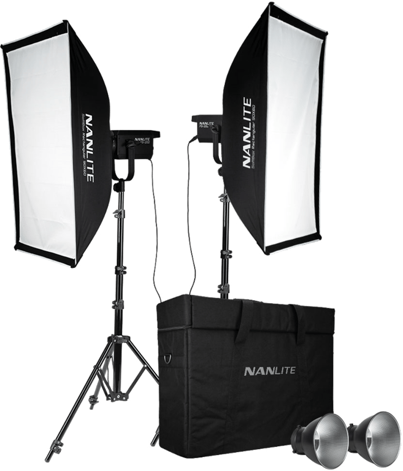 NANLITE FS-200 2-Light kit med stativ