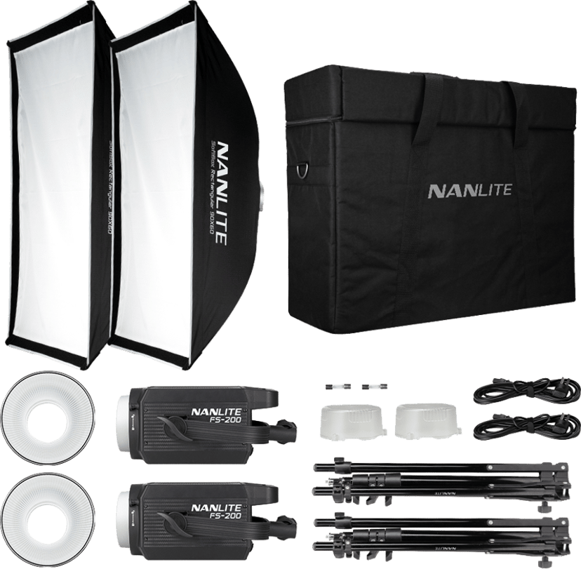 NANLITE FS-200 2-Light kit med stativ