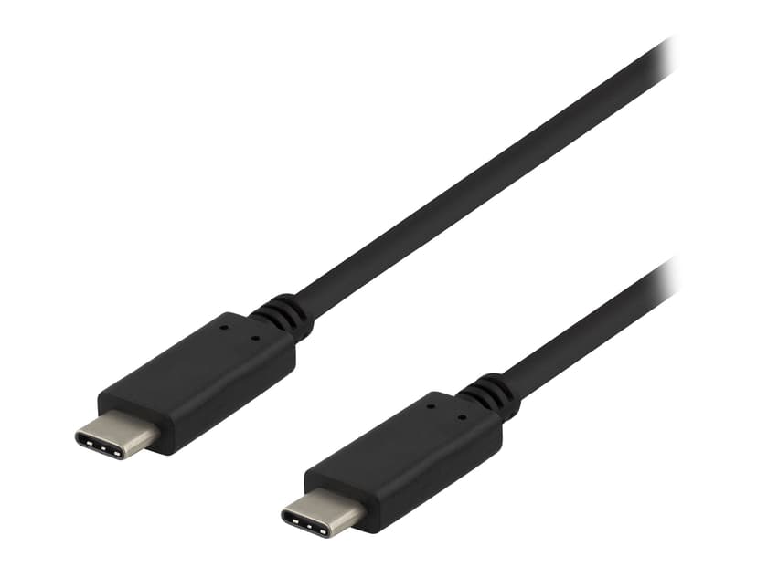 Deltaco USBC-1402 USB-kabel USB 3.2 Gen 2 (3.1 Gen 2) 1 m Sort 1m USB-C USB-C Svart