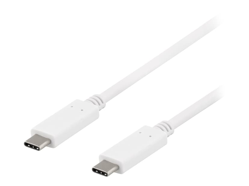 Deltaco USBC-1406 USB-kaapeli 0.5 m USB 3.2 Gen 2 (3.1 Gen 2) Valkoinen 0.5m USB-C USB-C Valkoinen