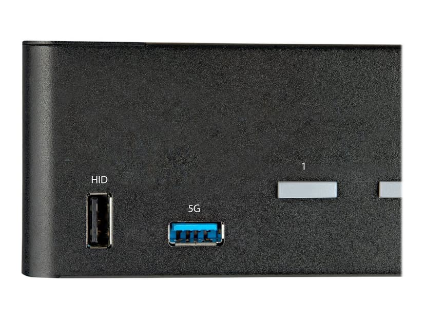 Startech StarTech.com 2-ports HDMI KVM-switch för dubbla skärmar - 4K 60 Hz Ultra HD HDR - Desktop 4K HDMI 2.0 KVM-switch med 2 portar USB 3.0-hubb (5 Gbit/s) och 4x USB 2.0 HID, ljud - Snabbtangenter för omkoppling - TAA