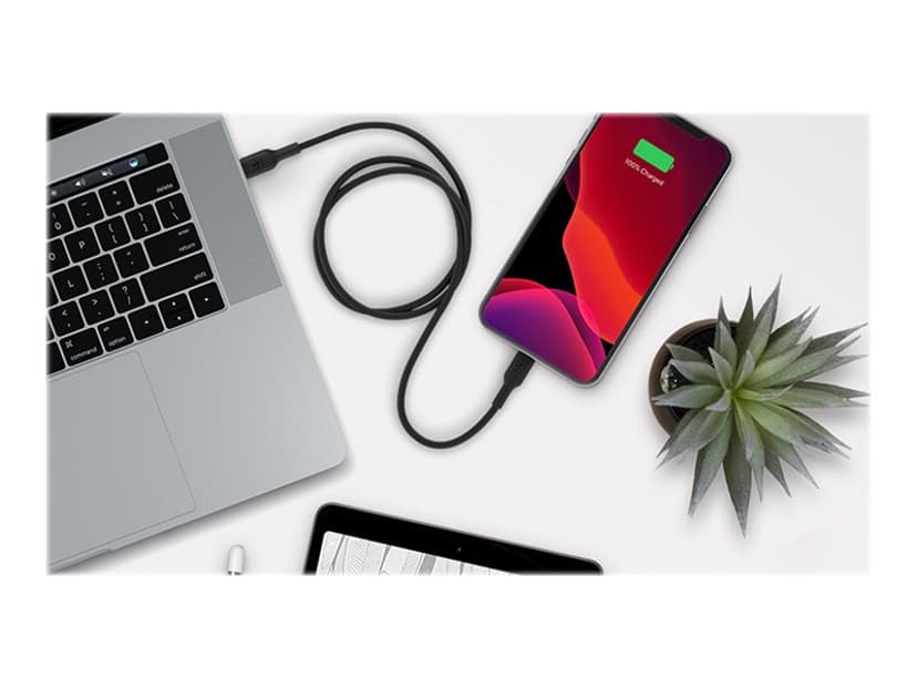 Belkin Lightning Till USB-C Kabel 1m Svart