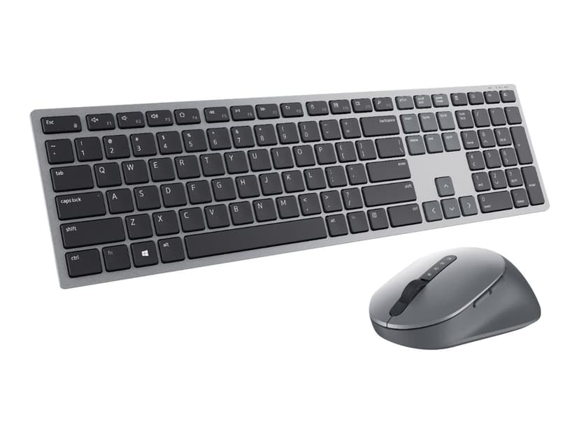 Dell KM7321W tastatur Mus inkludert Kontor RF trådløs + Bluetooth QWERTY Nordisk Grå, Titan Trådløs Nordisk