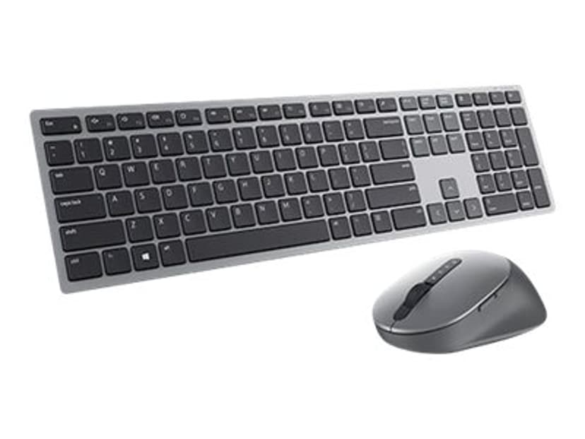 Dell KM7321W tastatur Mus inkludert Kontor RF trådløs + Bluetooth QWERTY Nordisk Grå, Titan Trådløs Nordisk
