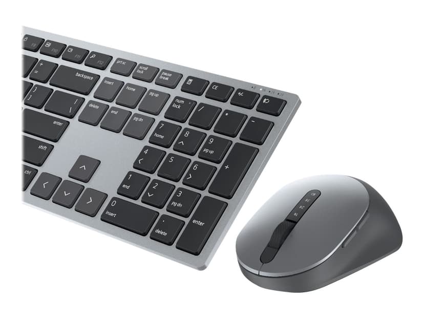 Dell KM7321W tastatur Mus inkludert Kontor RF trådløs + Bluetooth QWERTY Nordisk Grå, Titan Trådløs Nordisk
