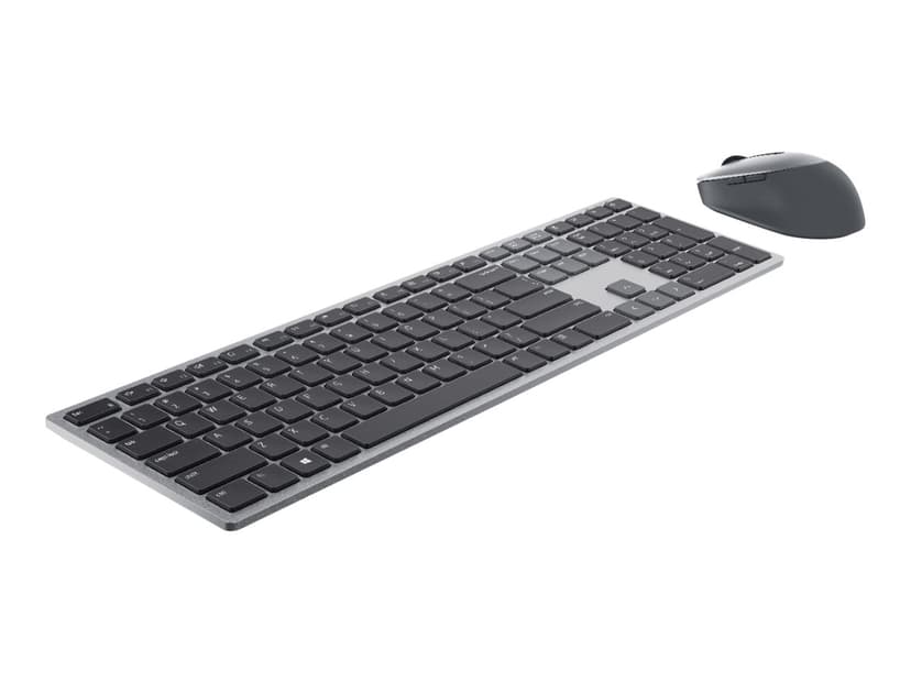 Dell KM7321W tastatur Mus inkludert Kontor RF trådløs + Bluetooth QWERTY Nordisk Grå, Titan Trådløs Nordisk