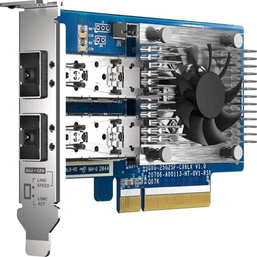 QNAP QXG-25G2SF-CX6 nettverkskort Intern Fiber 25000 Mbit/s