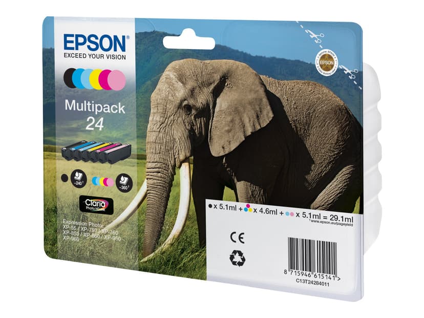 Epson Elephant Multipack 6-colours 24 Claria Photo HD Ink