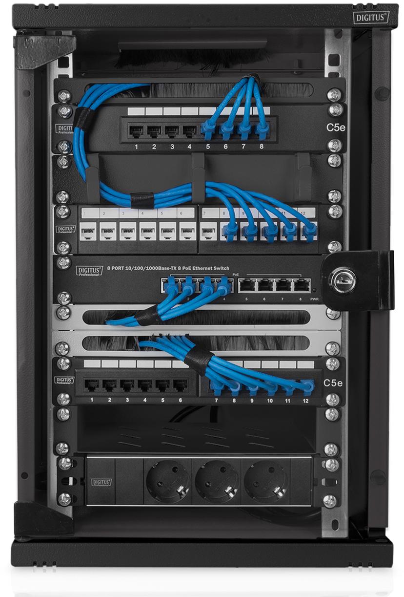 Digitus Komplett 10-tumsrack "Pro" för nätverksinstallationer