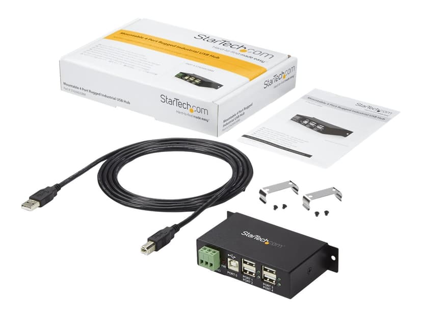 Startech Industriell USB 2.0 hubb med 4 portar och ESD-skydd