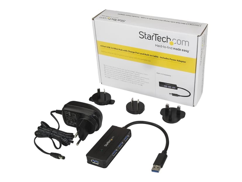 Startech USB 3.0 hubb med 4 portar USB 3.2 Gen 1 (3.1 Gen 1) Type-A USB 3.2 Gen 1 (3.1 Gen 1) Type-A