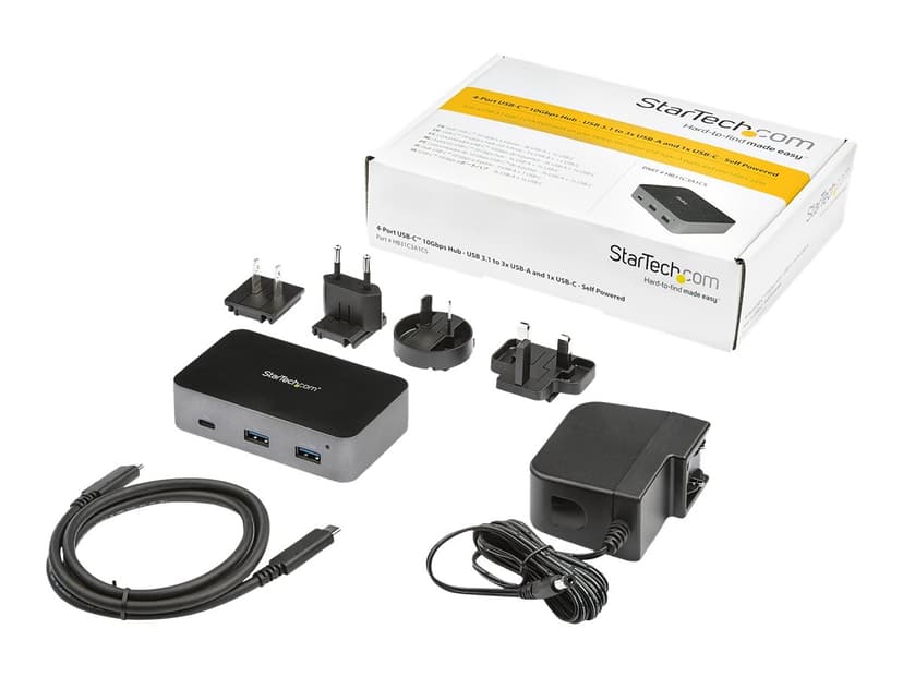 Startech USB-C hub 4 Port 1xUSB-C/3xUSB-A USB 3.2 Gen 2 (3.1 Gen 2) Type-C USB 3.2 Gen 2 (3.1 Gen 2) Type-A, USB 3.2 Gen 2 (3.1 Gen 2) Type-C