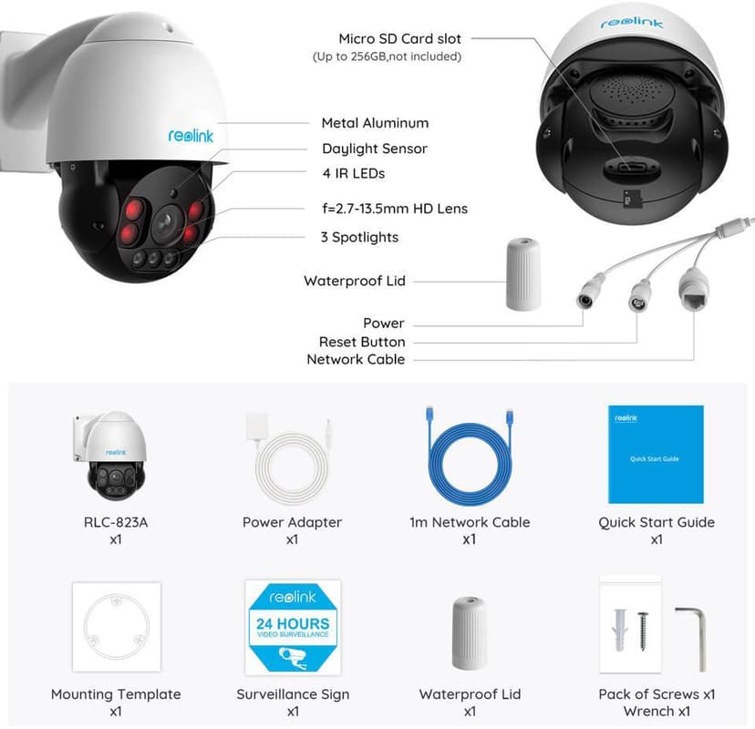 Reolink RLC-823A 8MP PTZ Spotlight Camera